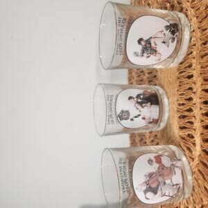 Vintage "The Saturday Evening Post" Norman Rockwell Collector Glasses (Set of 3)